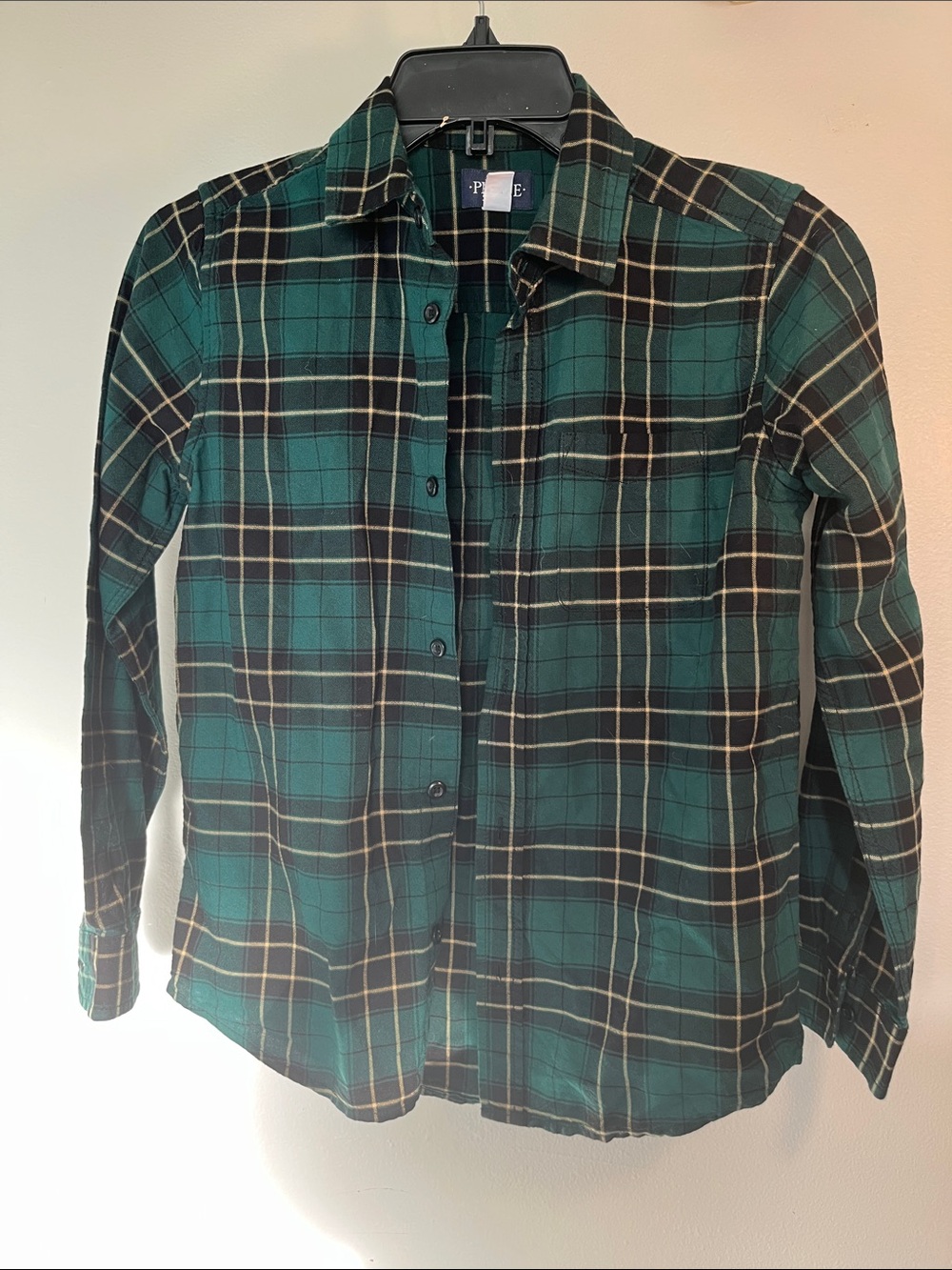 Place Teal and Black Plaid Button-Up Shirt